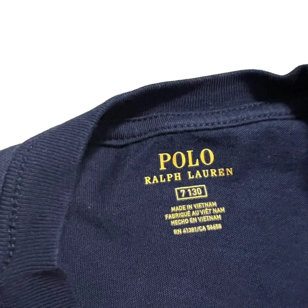 Ralph Lauren Sz 7 Polo Bear Shirt Navy Blue